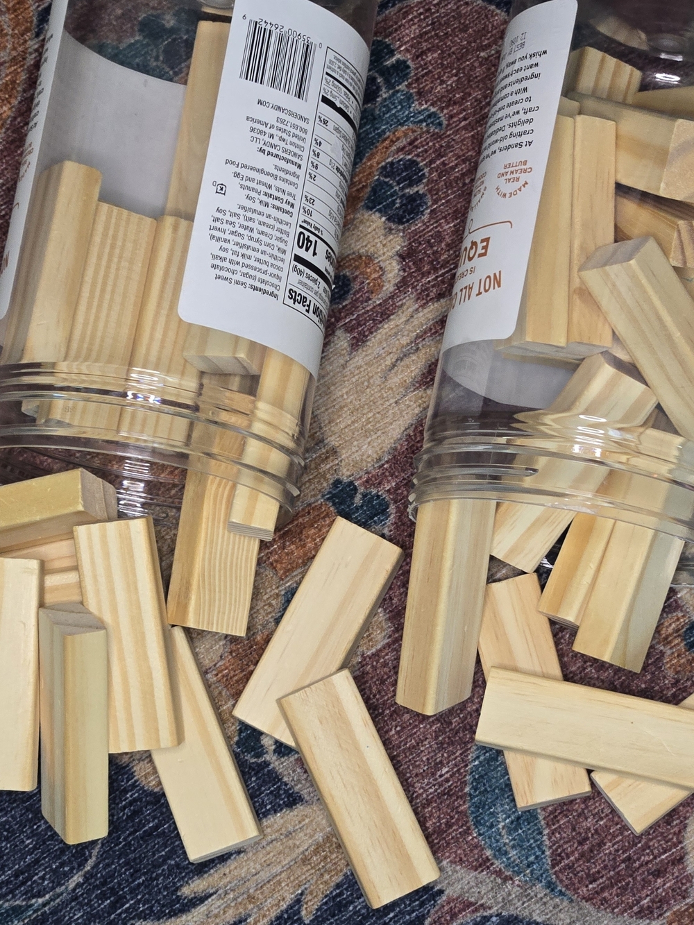 Unbranded Natural Wood Block Game Pieces - Lot